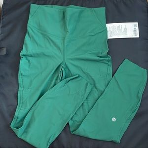 Lululemon Base Pace HR Tight 25” Ribbed Everglade Green